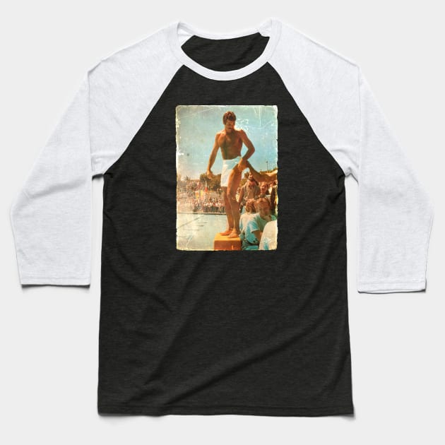 Black STYLE Tom Selleck Swiming Baseball T-Shirt by olerajatepe